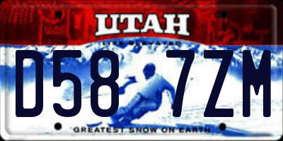 UT license plate D587ZM