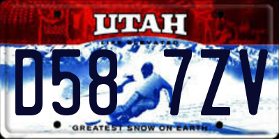 UT license plate D587ZV