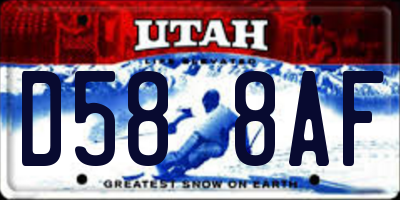 UT license plate D588AF