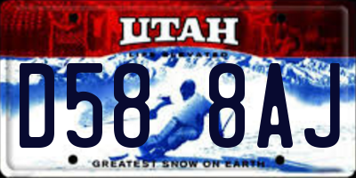 UT license plate D588AJ