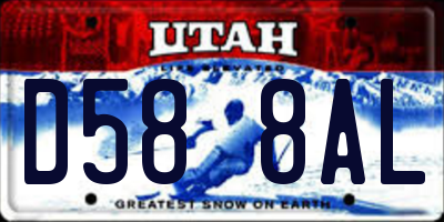 UT license plate D588AL