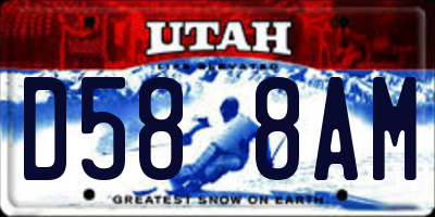 UT license plate D588AM