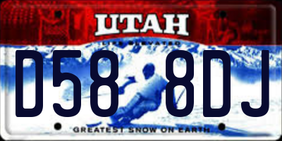 UT license plate D588DJ