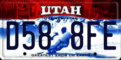 UT license plate D588FE