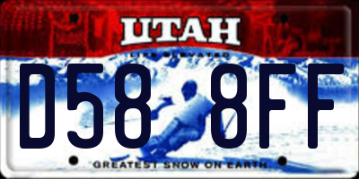 UT license plate D588FF