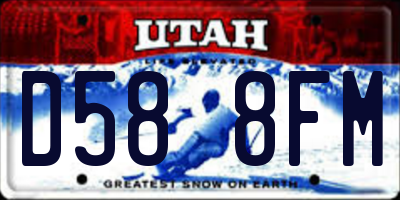 UT license plate D588FM