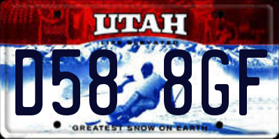 UT license plate D588GF