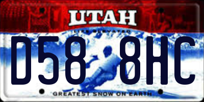 UT license plate D588HC