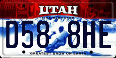 UT license plate D588HE