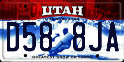 UT license plate D588JA
