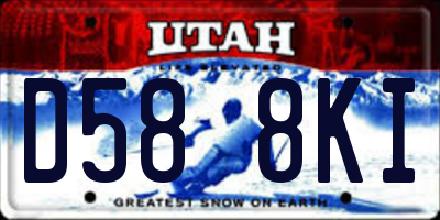 UT license plate D588KI