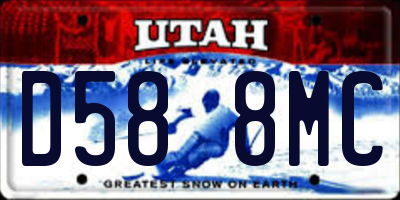 UT license plate D588MC