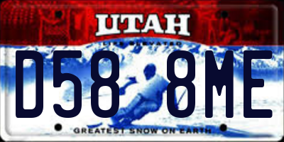 UT license plate D588ME