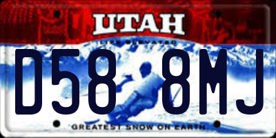 UT license plate D588MJ