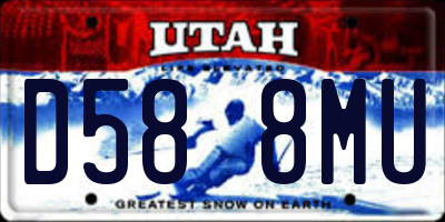 UT license plate D588MU