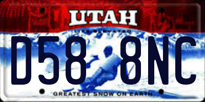 UT license plate D588NC