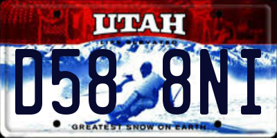 UT license plate D588NI