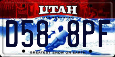 UT license plate D588PF