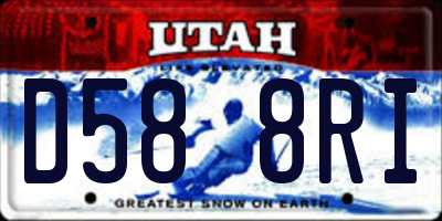 UT license plate D588RI