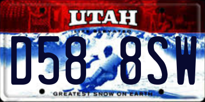 UT license plate D588SW