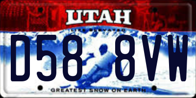 UT license plate D588VW