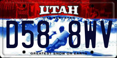 UT license plate D588WV