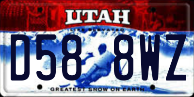 UT license plate D588WZ