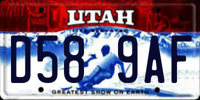 UT license plate D589AF