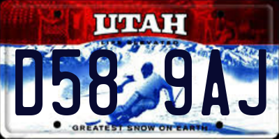 UT license plate D589AJ