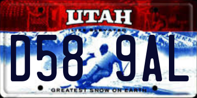 UT license plate D589AL
