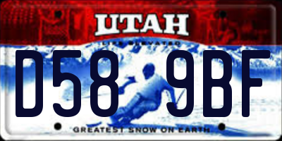 UT license plate D589BF