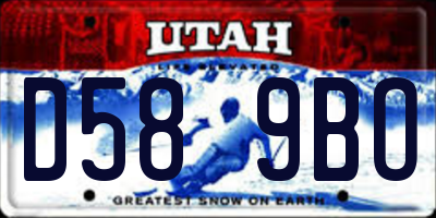 UT license plate D589BO