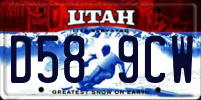 UT license plate D589CW