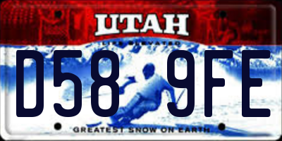 UT license plate D589FE
