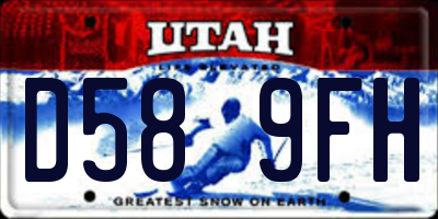 UT license plate D589FH