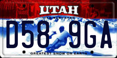 UT license plate D589GA