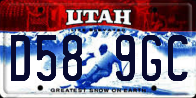UT license plate D589GC