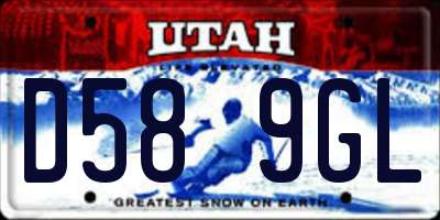 UT license plate D589GL