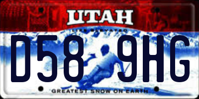 UT license plate D589HG