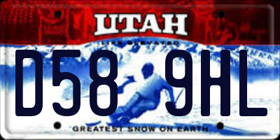 UT license plate D589HL