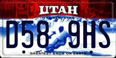 UT license plate D589HS