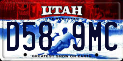 UT license plate D589MC