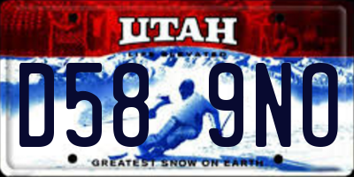 UT license plate D589NO
