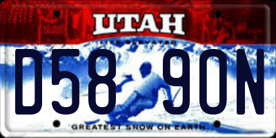 UT license plate D589ON