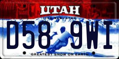 UT license plate D589WI