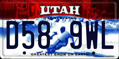 UT license plate D589WL