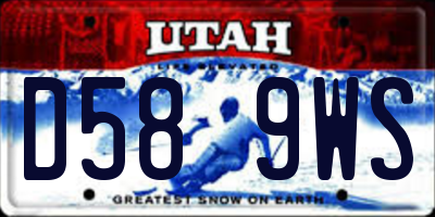 UT license plate D589WS