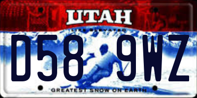 UT license plate D589WZ