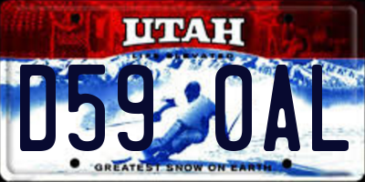 UT license plate D590AL
