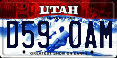 UT license plate D590AM